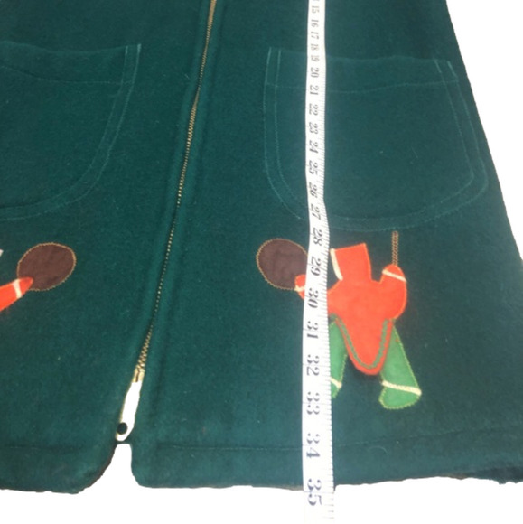 Vtg Inuvik Sewing Centre Wool & Coyote Fur Trim Hood Parka Emerald Green Sz 40 - Picture 15 of 15